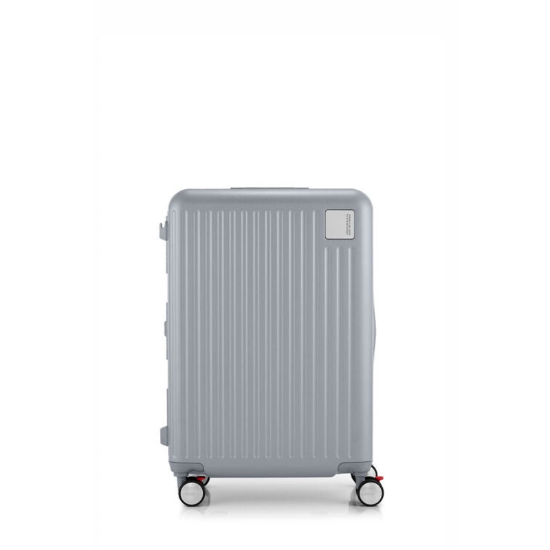 American Tourister – Lockation 65cm Fully Framed Medium Suitcase – Silver Silver