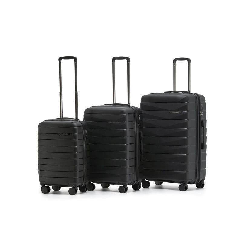 Aus Luggage – PILOT Set of 3 (L-M-S) – Black Black