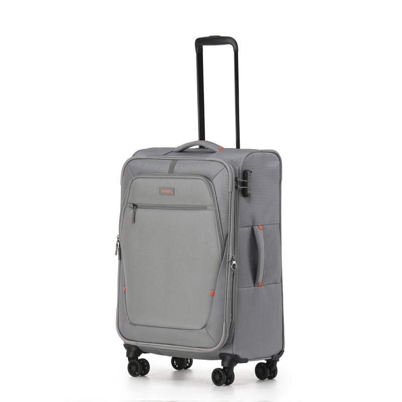 TOSCA Luna Lite 65cm Soft Medium Suitcase – Grey GREY/ORANGE
