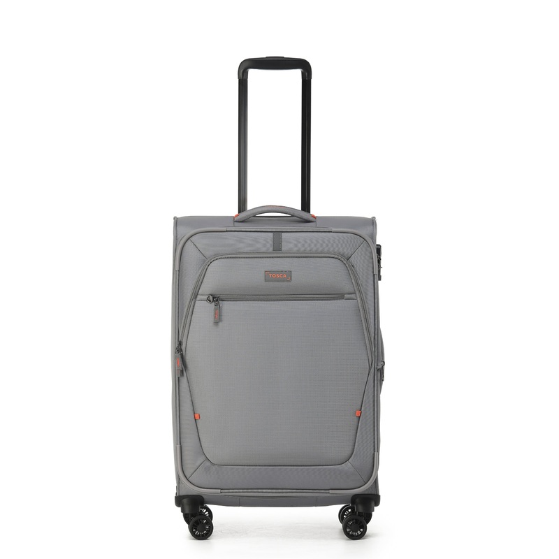 TOSCA Luna Lite 65cm Soft Medium Suitcase – Grey GREY/ORANGE