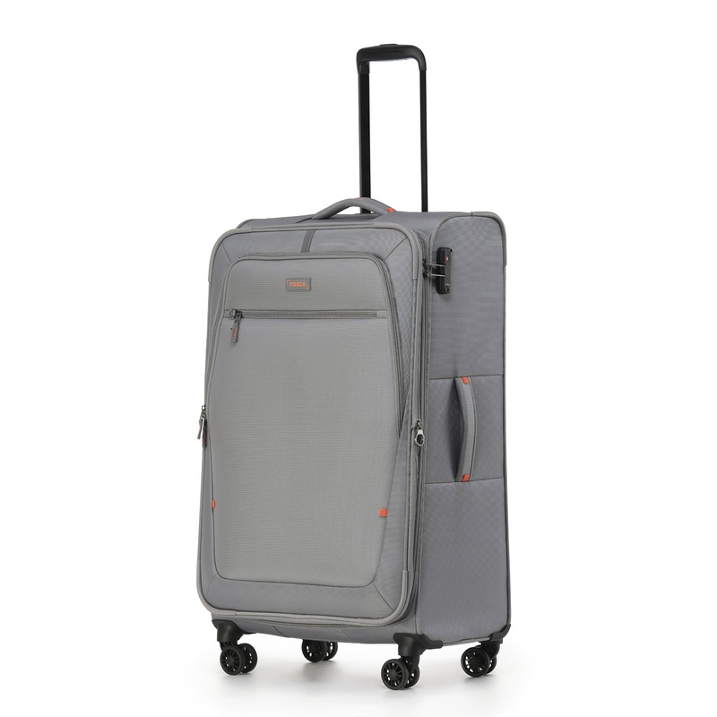 TOSCA Luna Lite 77cm Soft Large Suitcase – Grey GREY/ORANGE