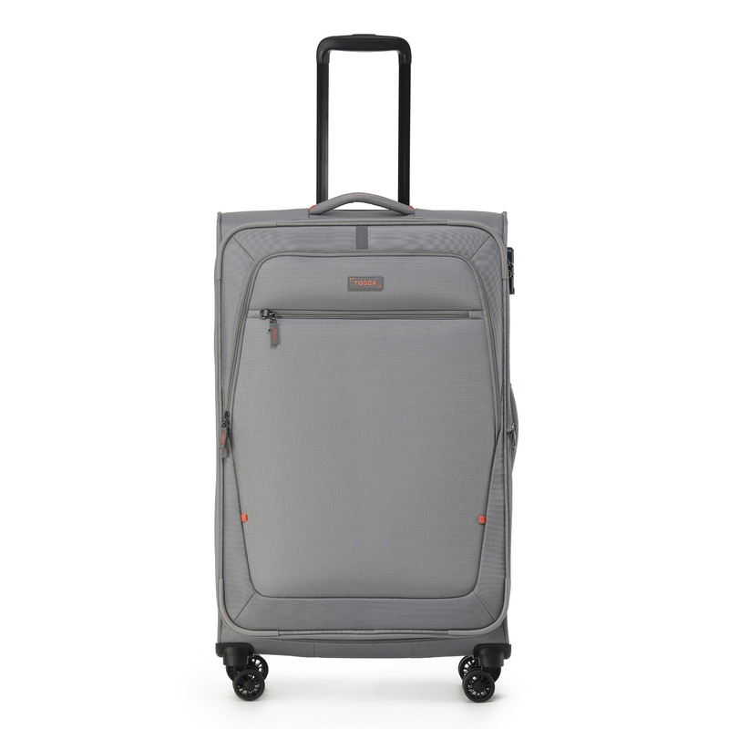 TOSCA Luna Lite 77cm Soft Large Suitcase – Grey GREY/ORANGE