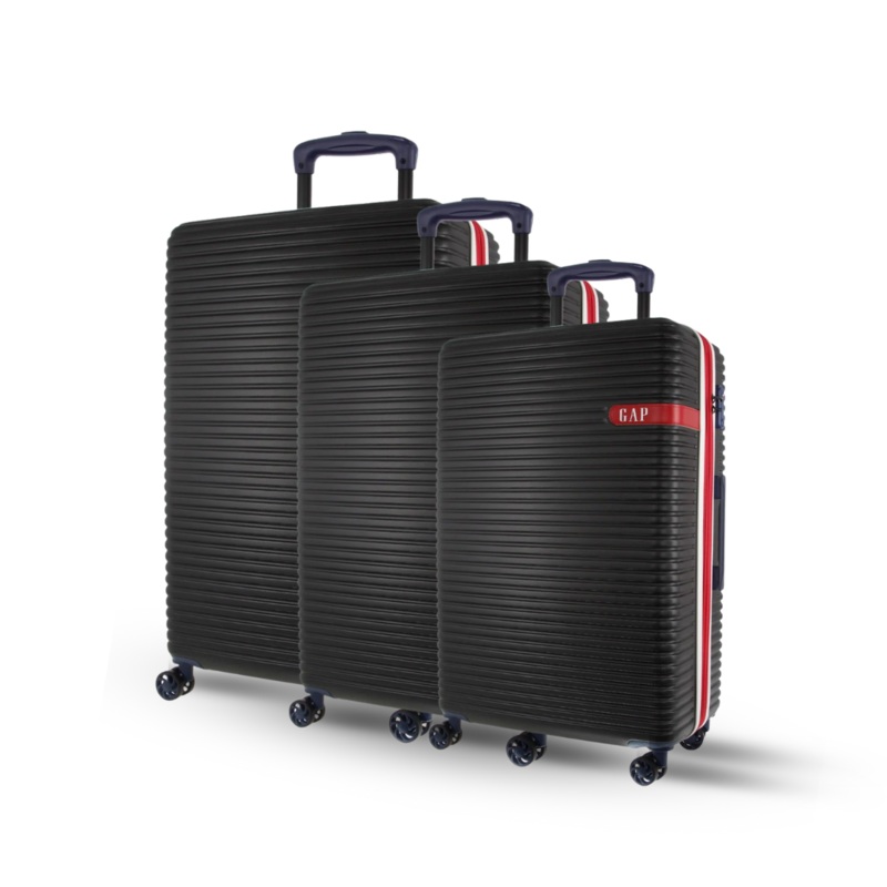 GAP – 30 Set of 3 Suitcases (L-M-S) – Black Black