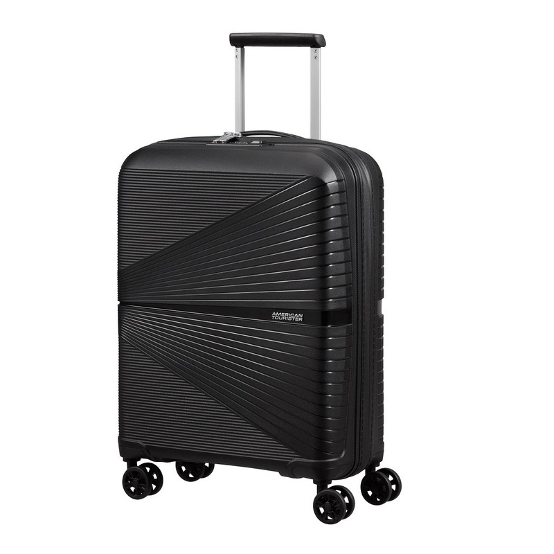 American Tourister – Airconic 55cm Small 4 Wheel Hard Suitcase – Black Black