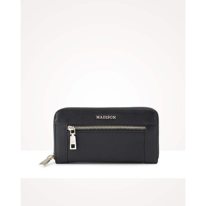 Abigail Zip Around Open Style Clutch Wallet Black
