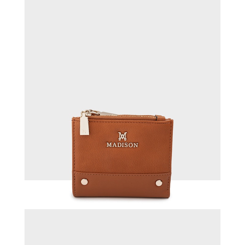 Arabella Small Double Zip Pocket Wallet Lt Tan