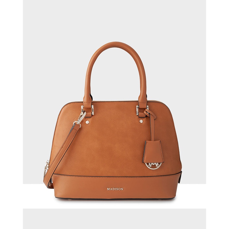 Grace Medium Dome Satchel Bag Lt Tan