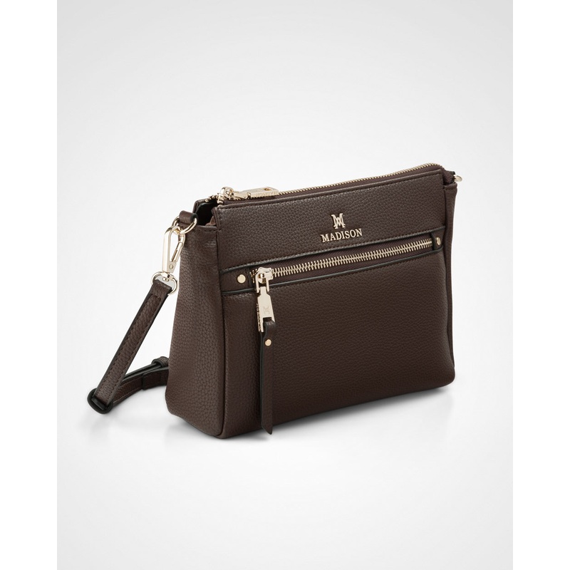 Willow Zip Top Crossbody Bag Chocolate