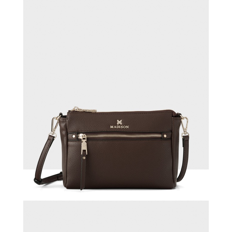 Willow Zip Top Crossbody Bag Chocolate