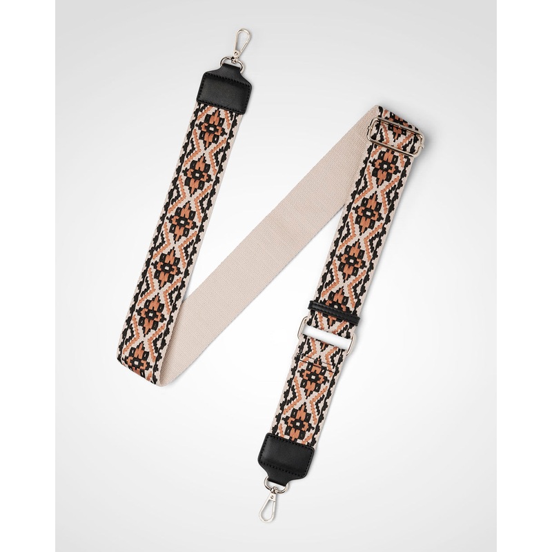 Charlotte Double Zip Crossbody Bag + Aztec Bag Strap Black + Caramel & Black