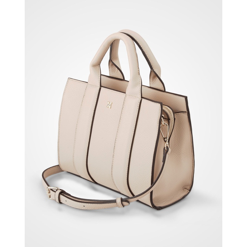 Nova Small Grab Tote With Monogram Strap Nude + Nude