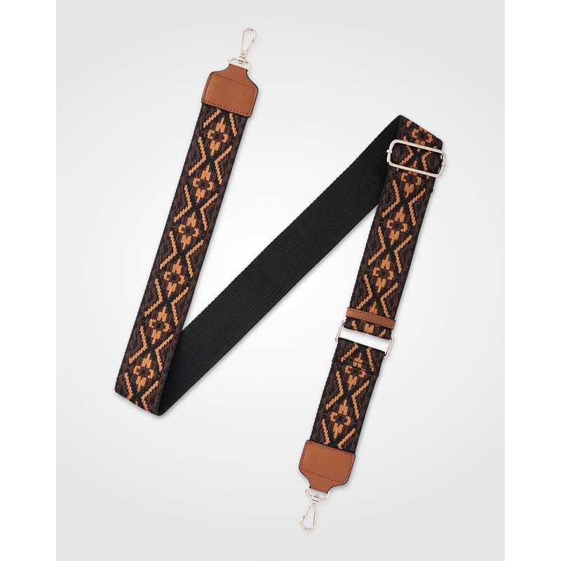 Vivian Medium Zip Top Tote With Aztec Strap Lt Tan + Black & Browns