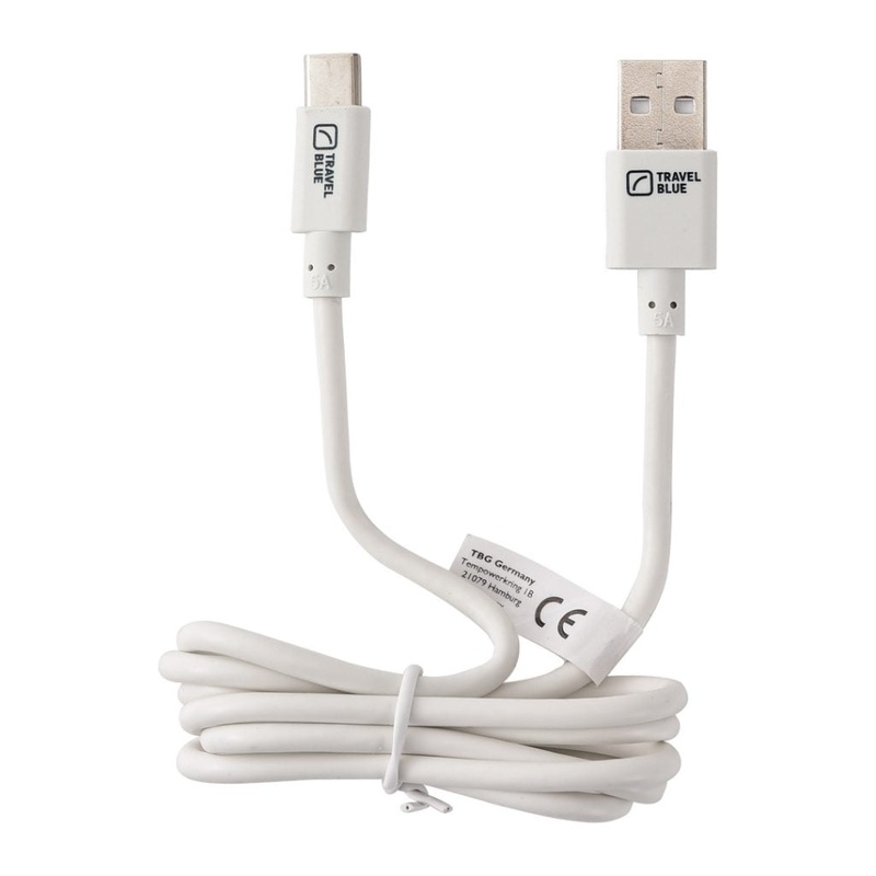 Travel Blue – TB-971-S USB A to USB C charge cable 1m – White White