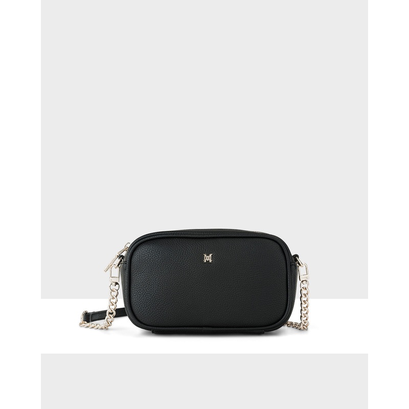 Mini Monica Camera Crossbody Bag + Chain Strap Black + Lt Gold