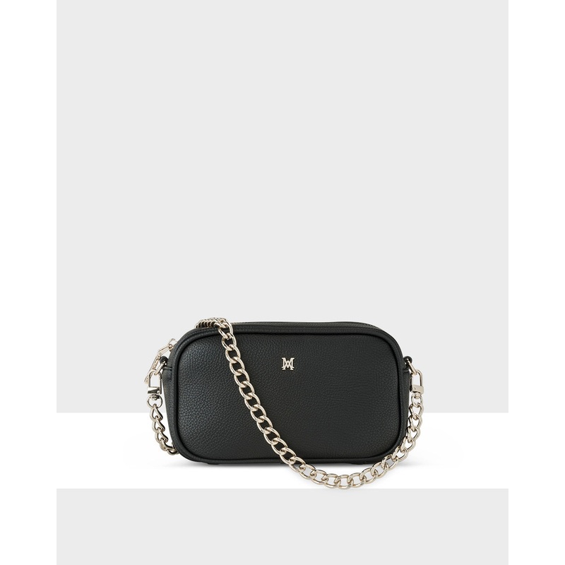 Mini Monica Camera Crossbody Bag + Chain Strap Black + Lt Gold