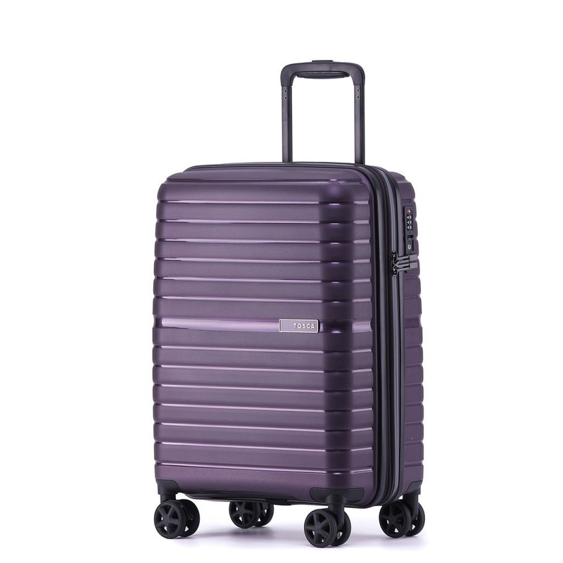 Tosca – TRON TCA812 21in Boxed Carry on Spinner suitcase – Purple Grey