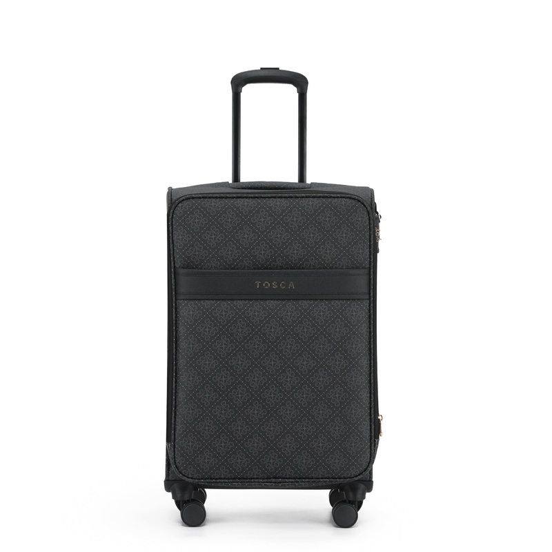 Tosca – Willow 66cm Fashion Medium Suitcase Spinner – Caviar Black