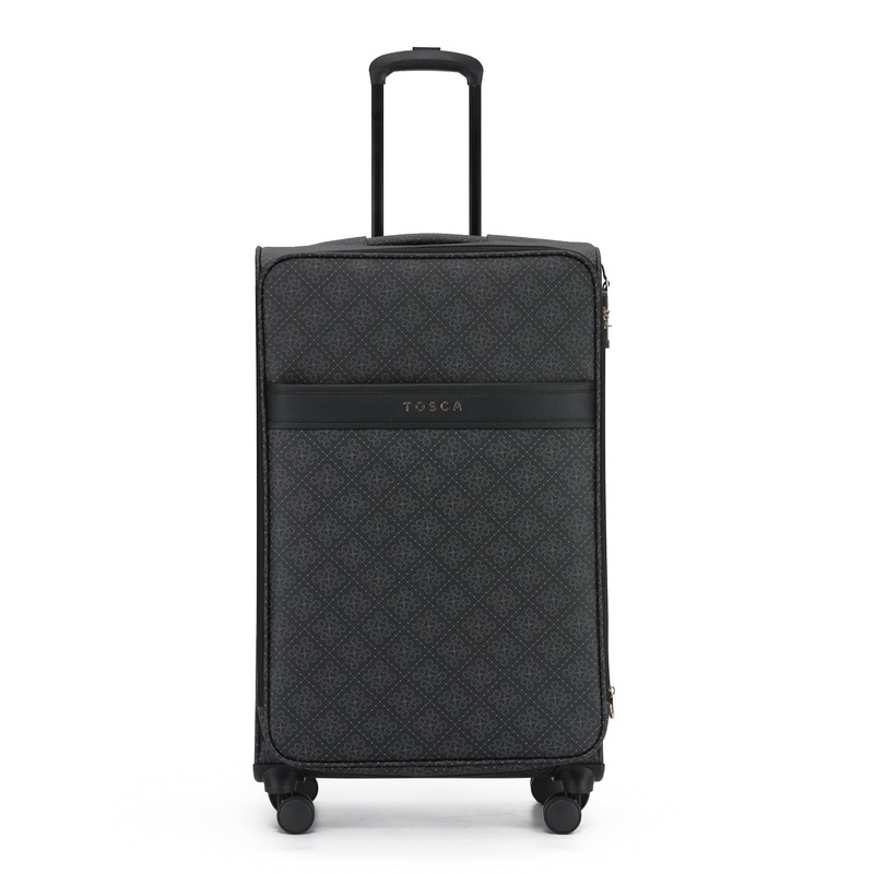Tosca – Willow 77cm Fashion Large Suitcase Spinner – Caviar Black