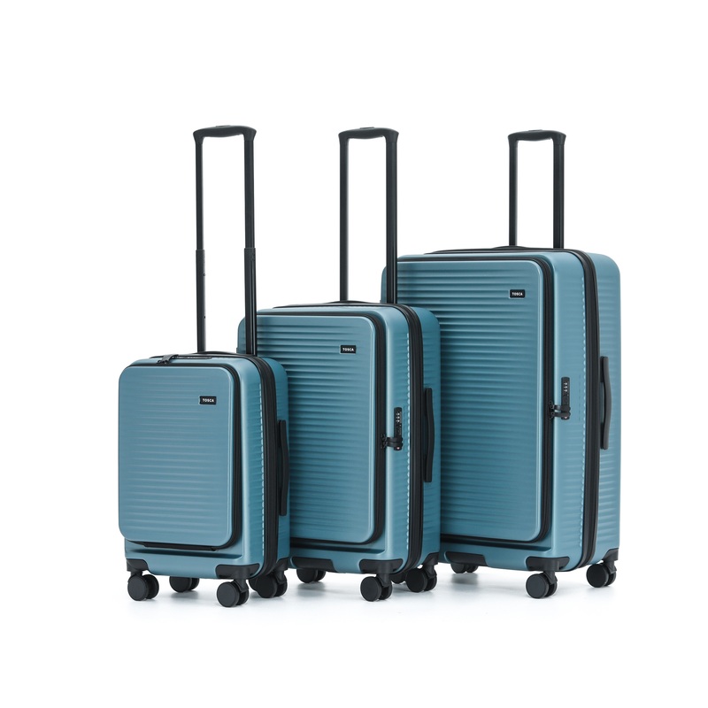 Tosca – ZEN Set of 3 (L-M-S) Top Lid opening Suitcases – Slate SLATE