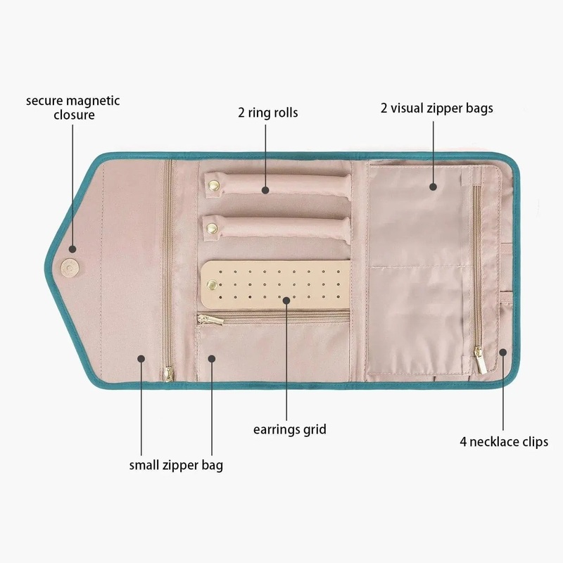 Peri Folding Jewelry Organizer Light pink