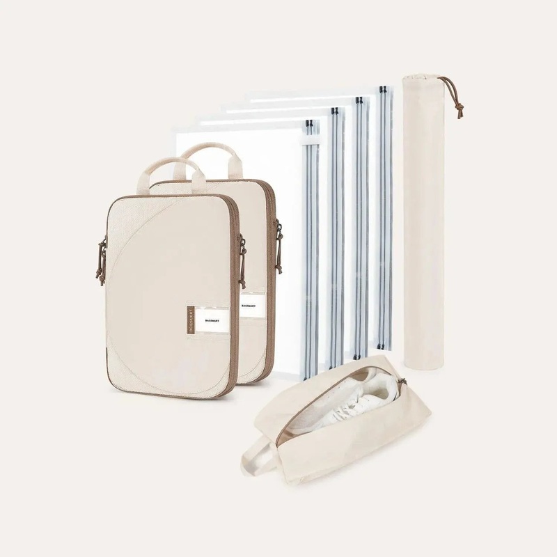 Compression Packing Cubes 8 PCS Beige