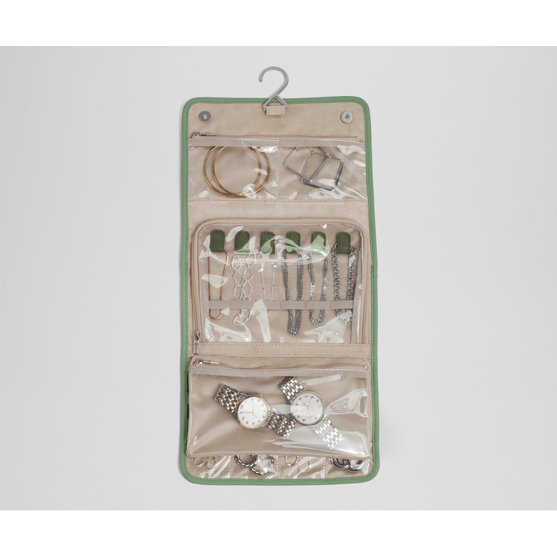 Hanging Jewelry Organizer in Sea Green Jet Black