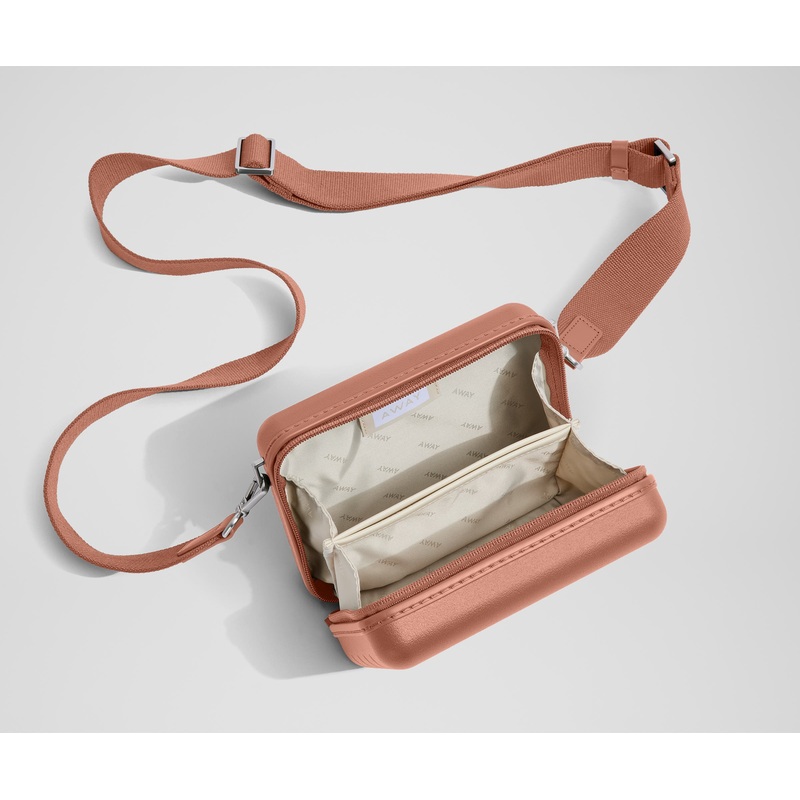The Mini Crossbody in Clay Pink Jet Black