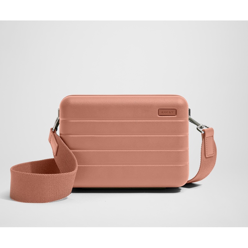 The Mini Crossbody in Clay Pink Jet Black