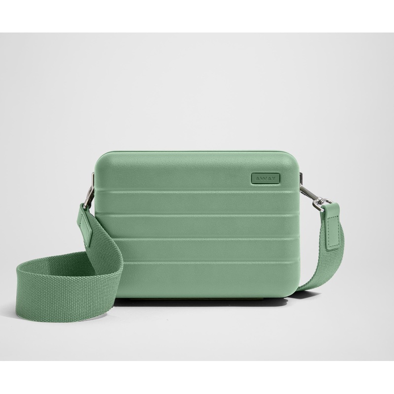 The Mini Crossbody in Sea Green Jet Black