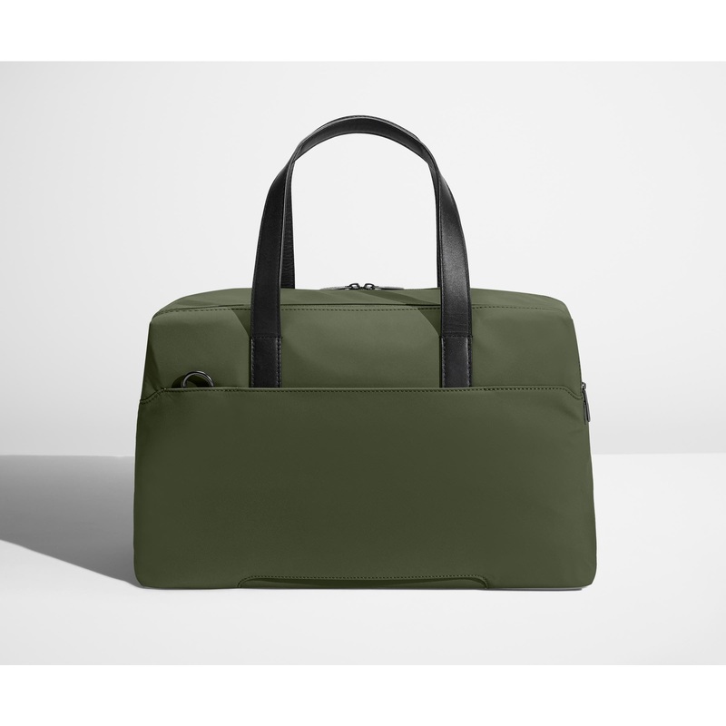 The Overnight Bag in Olive Green Jet Black