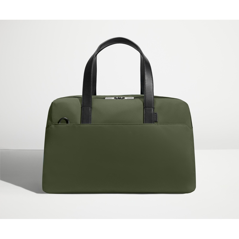 The Overnight Bag in Olive Green Jet Black