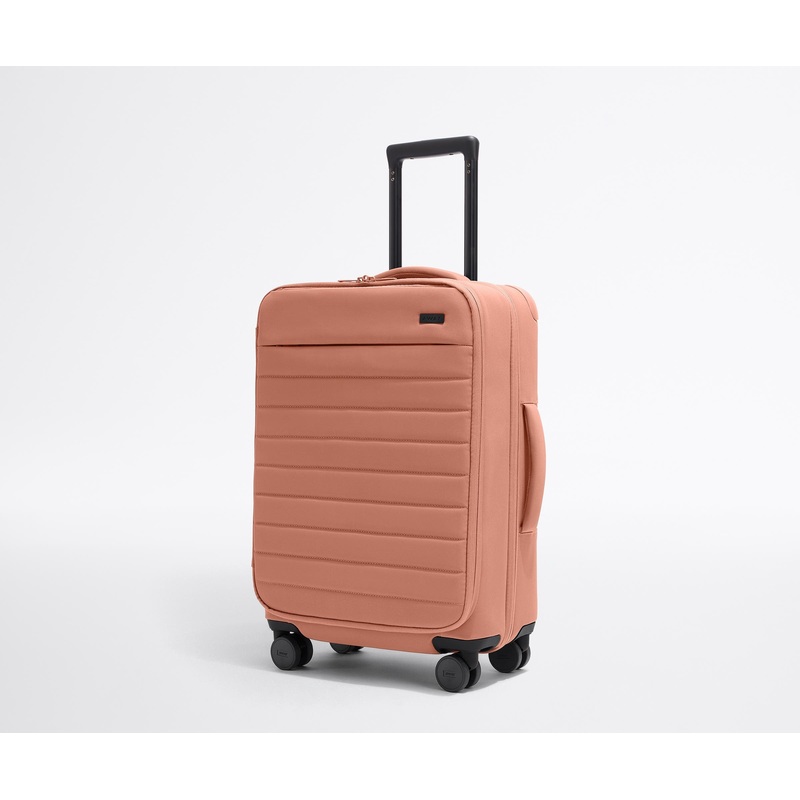The Softside Bigger Carry-On in Clay Pink Jet Black