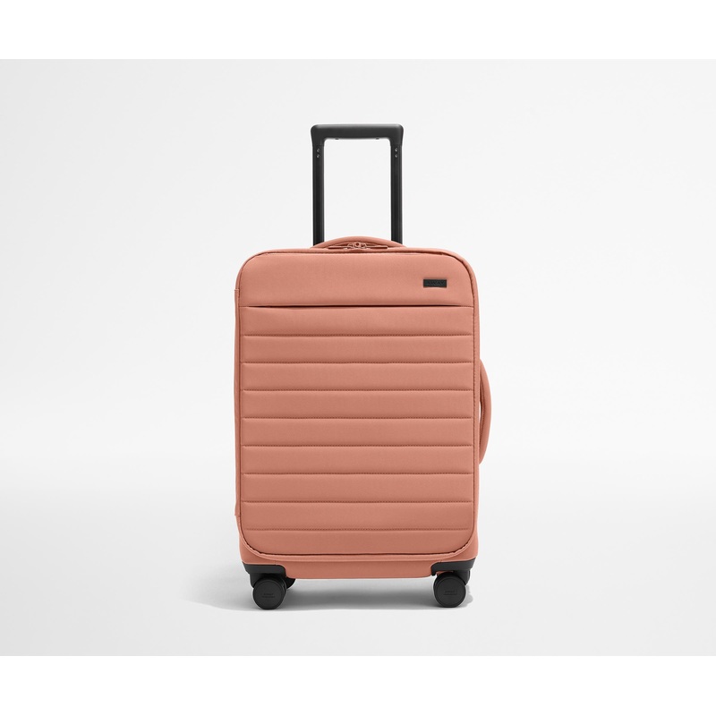 The Softside Bigger Carry-On in Clay Pink Jet Black