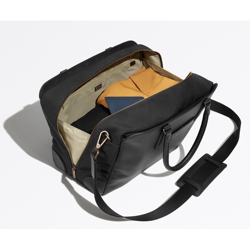 The Transit Leather Duffle in Jet Black