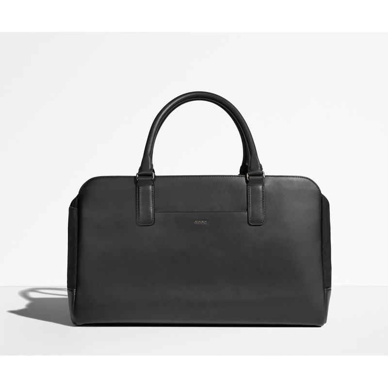 The Transit Leather Duffle in Jet Black