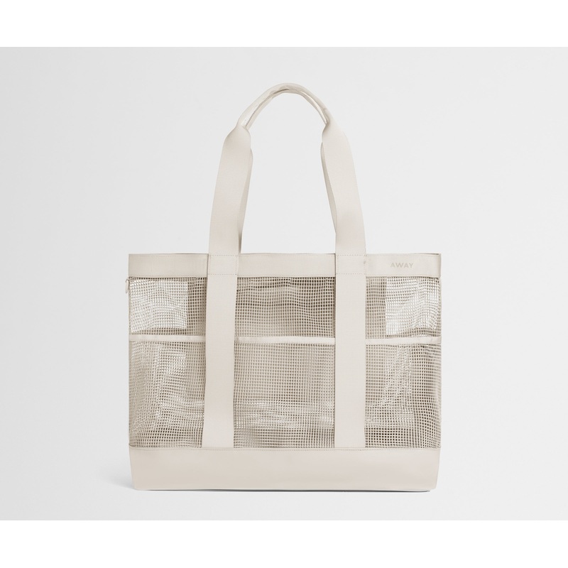 Beach Tote in Salt White Seaside Blue