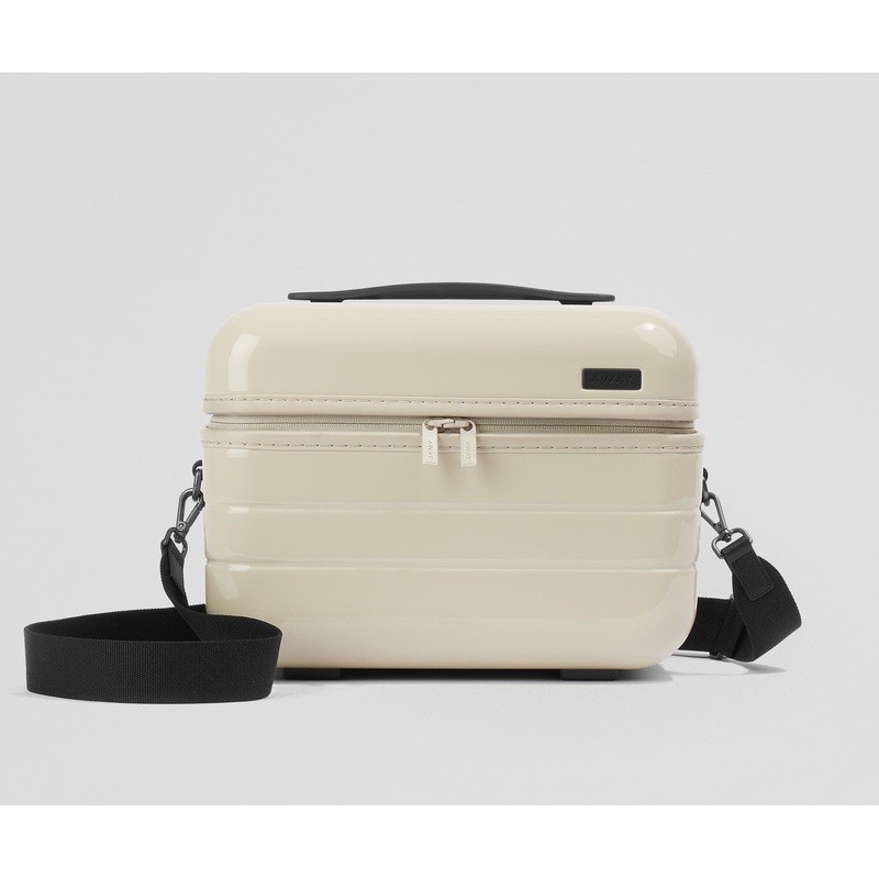 The Train Case in Salt White (Gloss) Jet Black