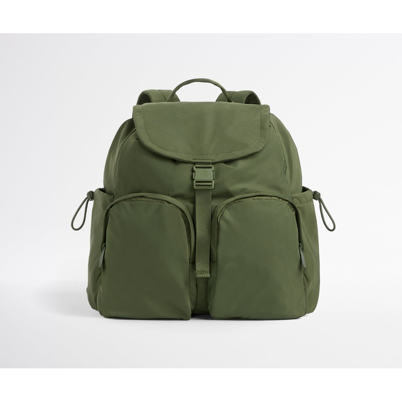 Featherlight Cargo Backpack in Olive Green Jet Black