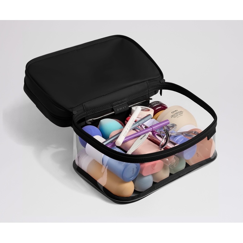 Clear Cosmetic Case in Jet Black Coast Blue