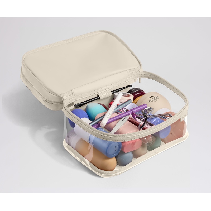 Clear Cosmetic Case in Salt White Coast Blue