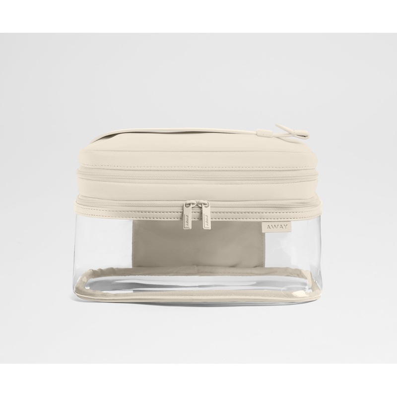 Clear Cosmetic Case in Salt White Coast Blue