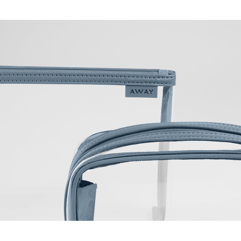 Clear Pouch Set in Coast Blue Jet Black