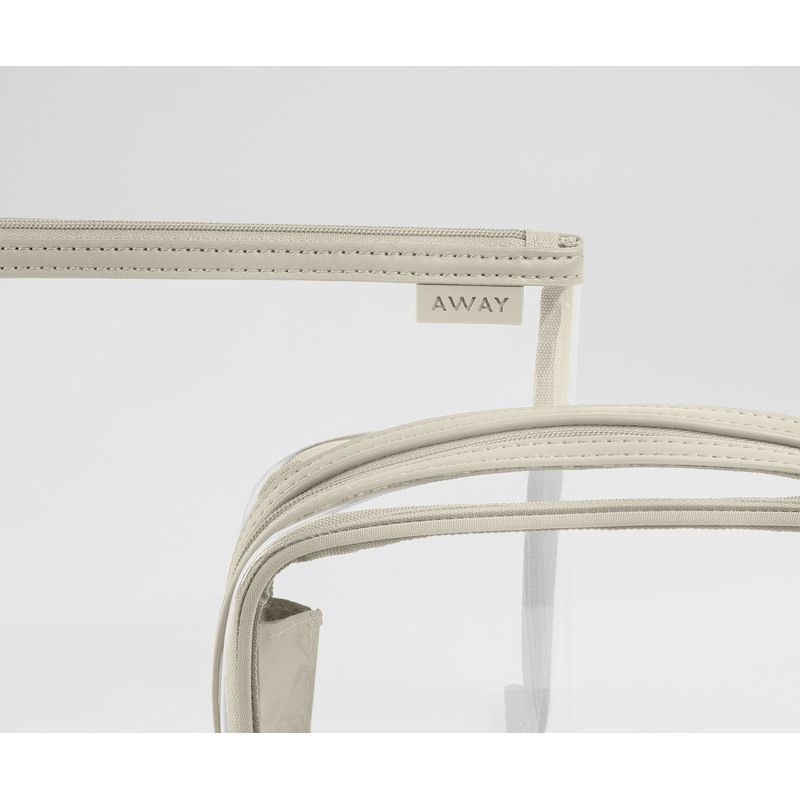 Clear Pouch Set in Salt White Jet Black