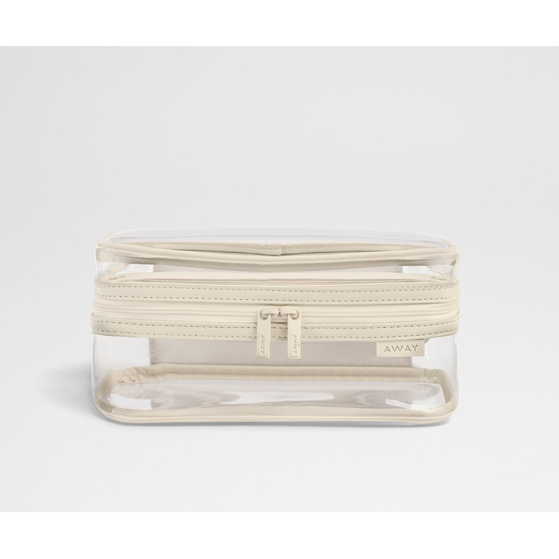 Clear Toiletry Bag in Salt White Jet Black
