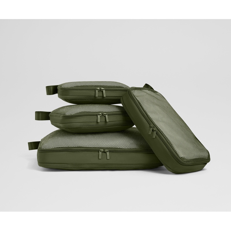 Compression Packing Cubes in Olive Green Jet Black