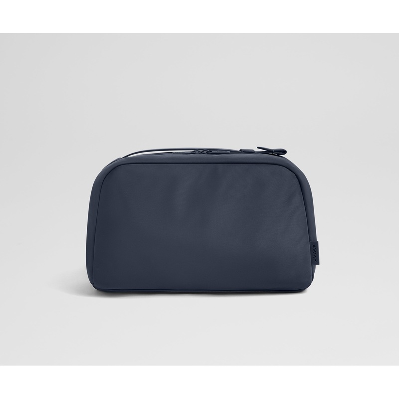 Large Toiletry Bag in Navy Blue Jet Black