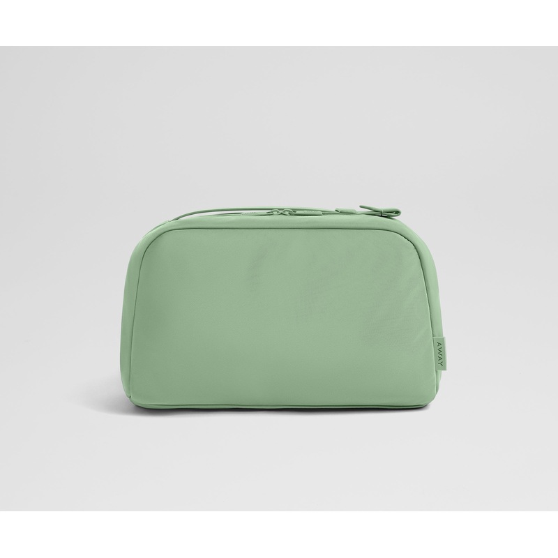 Large Toiletry Bag in Sea Green Jet Black