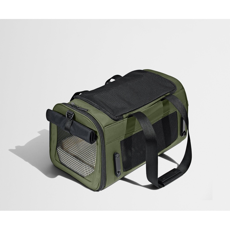 The Pet Carrier in Olive Green Jet Black