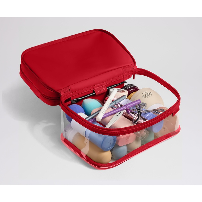 Clear Cosmetic Case in Cherry Red Coast Blue