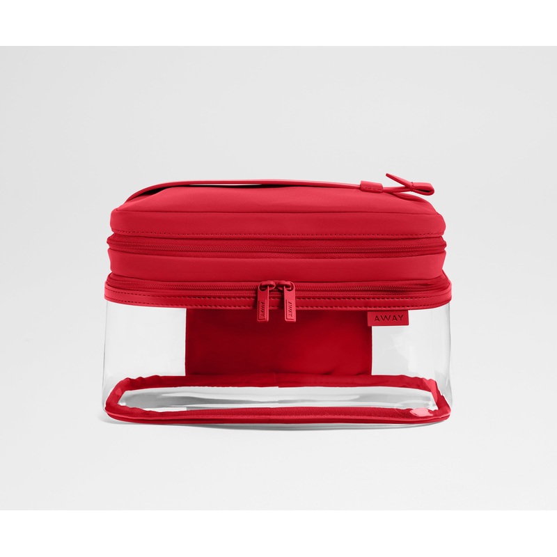 Clear Cosmetic Case in Cherry Red Coast Blue